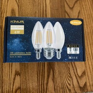 Kinur LED Candelabra Bulbs 10-Pack